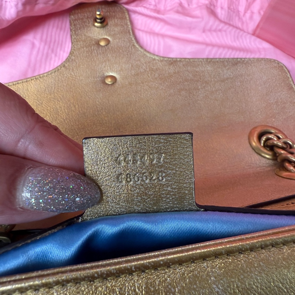 Gucci Pink and Gold Chevron Quilted Shoulder Bag - Picture 11 of 16